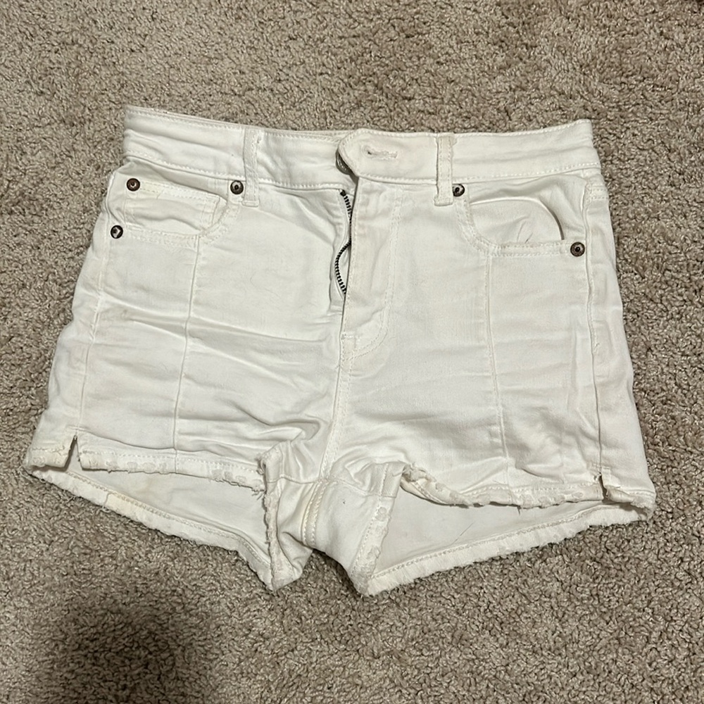 American eagle white jean shorts